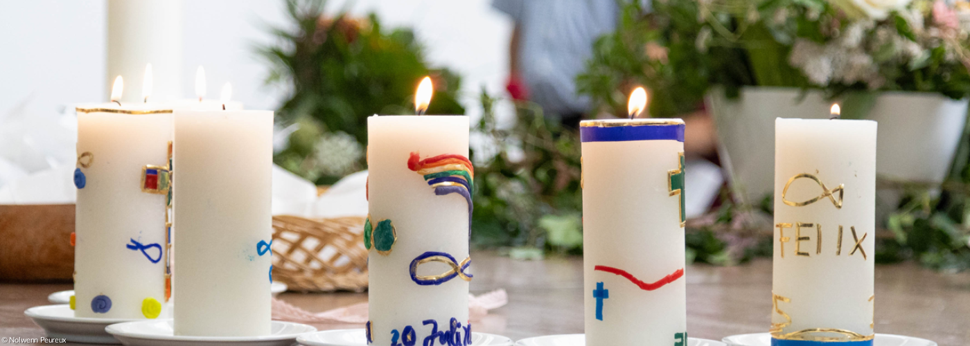 5 selbst verzierte Konfirmationskerzen